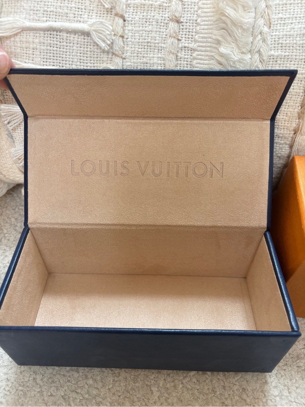 Louis Vuitton Navy Embossed Logo Box - Picture 3 of 3
